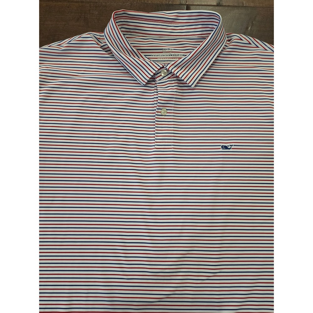 Vineyard Vines Polo Shirt XXL Go Sankatu Performance Striped Golf Preppy Mens